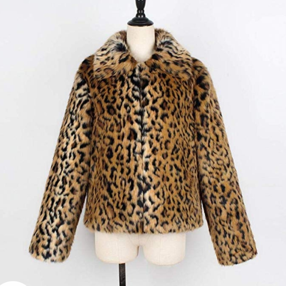 New Leopard Print Faux Fur Jacket - Picture 3 of 8